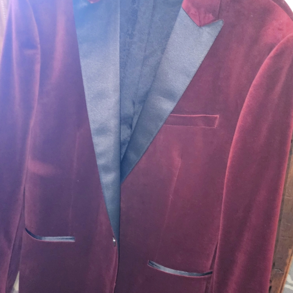 Slim Fit cherry red & black express Jacket.
